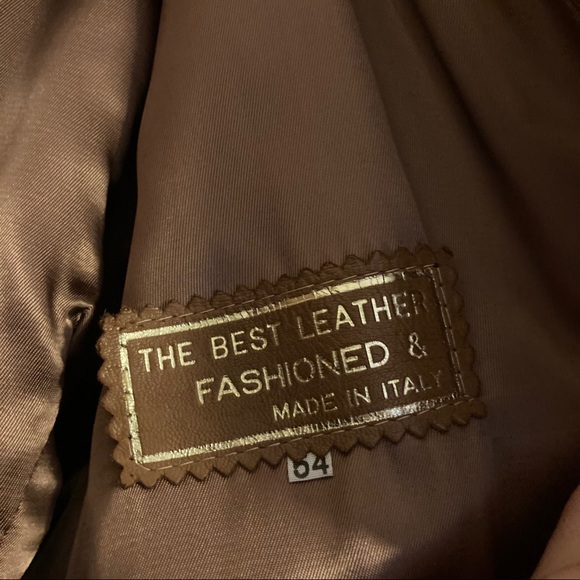 VTG Men’s Leather Double Breasted Trench Coat - Picture 8 of 12